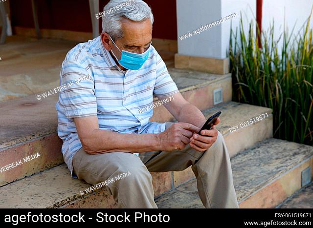 Senior caucasian man spending time at home