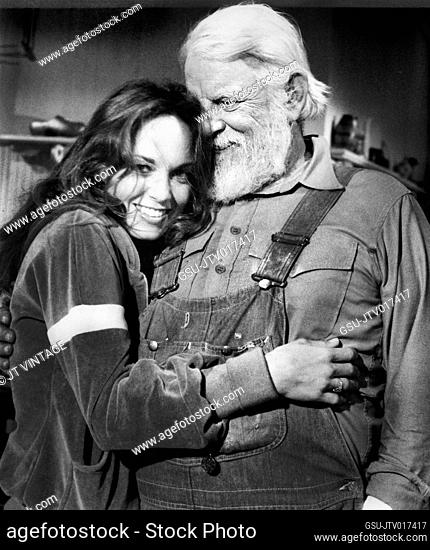 Catherine Bach, Denver Pyle, on-set of the TV Series, The Dukes of Hazzard, Warner Bros. Television Distribution, 1979-85
