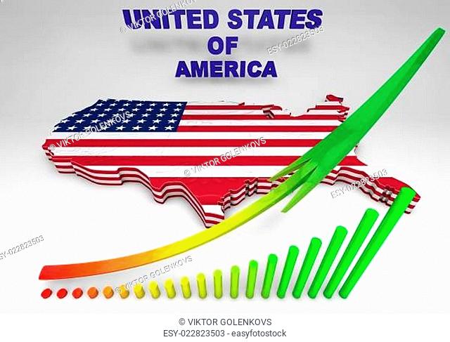 U.S.A. mapped flag in 3D illustration