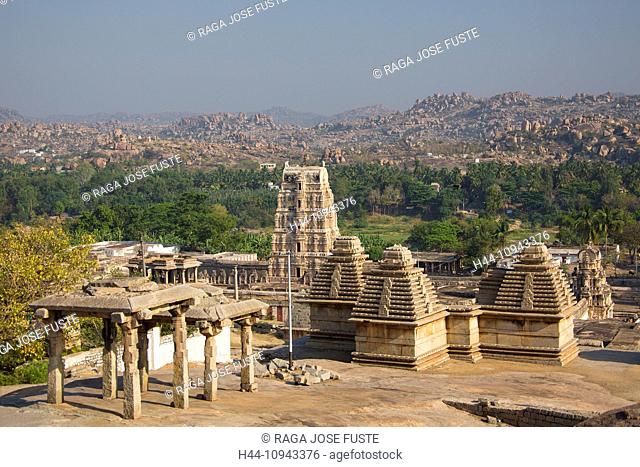 India, South India, Asia, Karnataka, Hampi, ruins, Vijayanagar, 15th century, World Heritage, Virupaksha Temple, State, Virupaksha, 15th century, architecture
