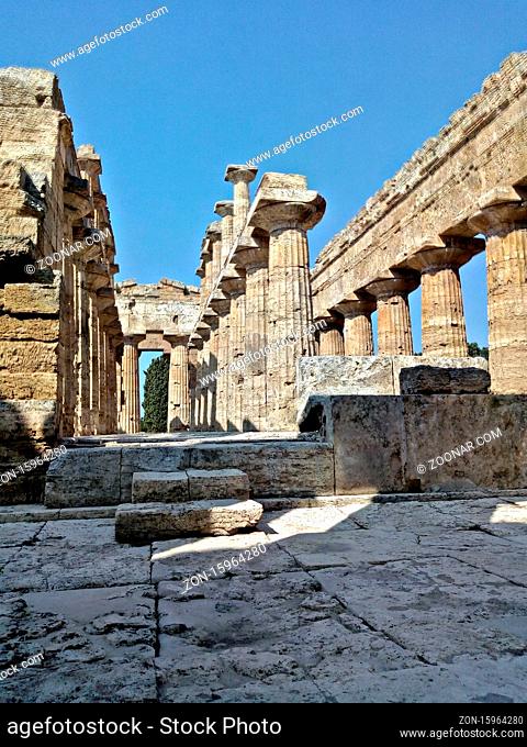 Temple of Athena in Paestum, Campania, Italy