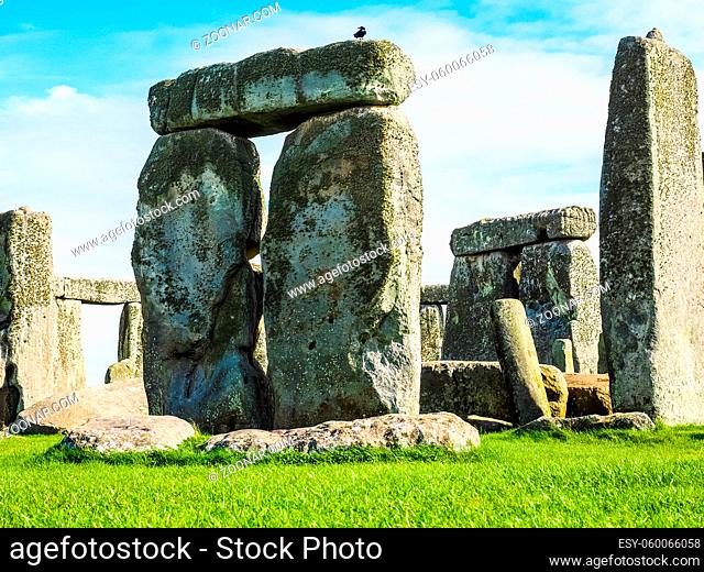 HDR Ruins of Stonehenge prehistoric megalithic stone monument in Wiltshire, England, UK