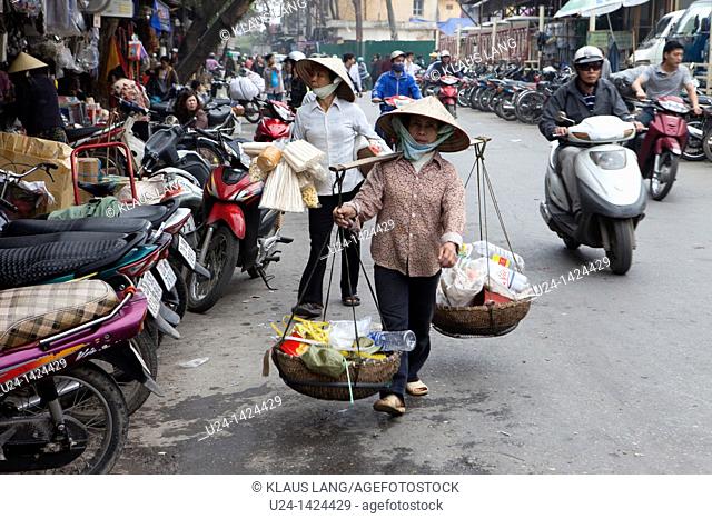 Busy Shopping Street, Hanoi, Vietnam