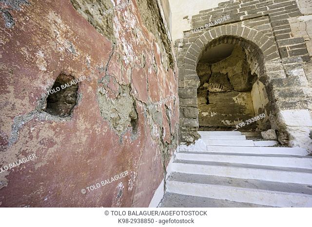puerta de ingreso al recinto amurallado, arco de herradura, único en occidente, Alora Castle, siglo X, Cerro de Las Torres