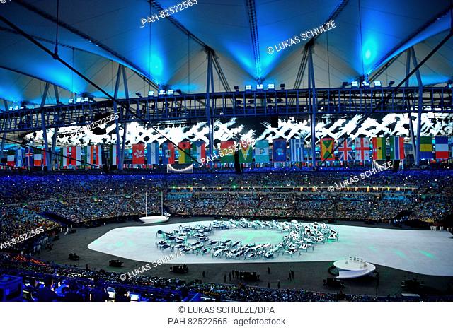 Artists perfom during the opening ceremony of the Rio 2016 Olympic Games at the Maracana stadium in Rio de Janeiro, Brazil, 5 August 2016