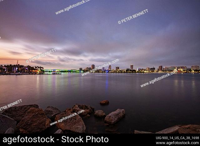 Mouth of the Los Angeles River at Long Beach, Los Angeles County, California, USA