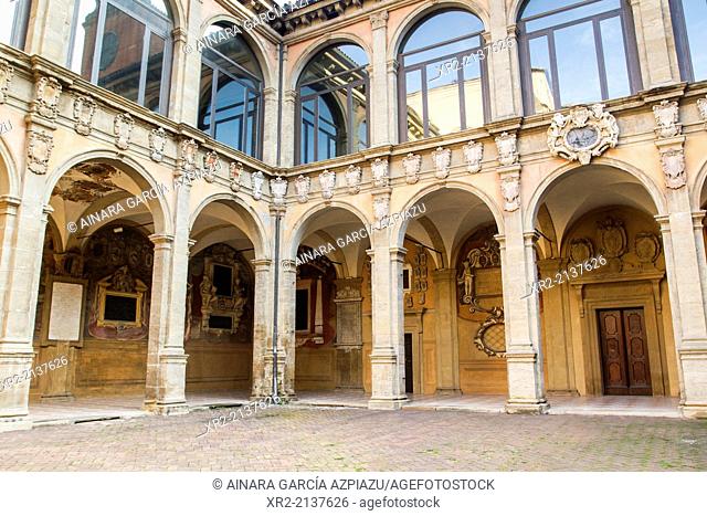Old University of Bologna and library, Emilia Romagna, Italy