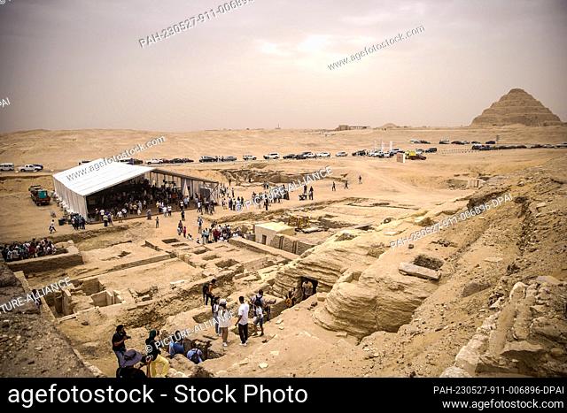 27 May 2023, Egypt, Saqqara: A general view of the Saqqara necropolis. Photo: Ziad Ahmed/dpa. - Saqqara/Giza/Egypt