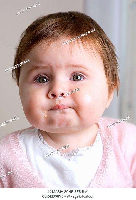 Baby girl eating