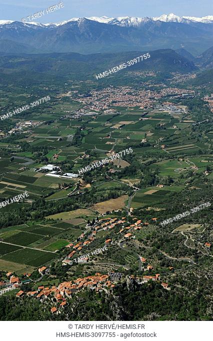 France, Pyrenees Orientales, Eus (aerial view)