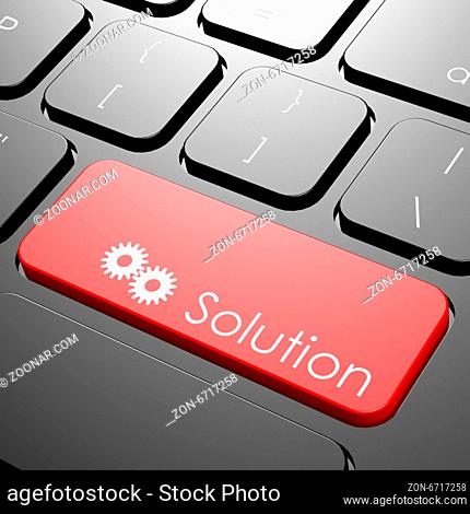 Solution keyboard image with hi-res rendered artwork that could be used for any graphic design