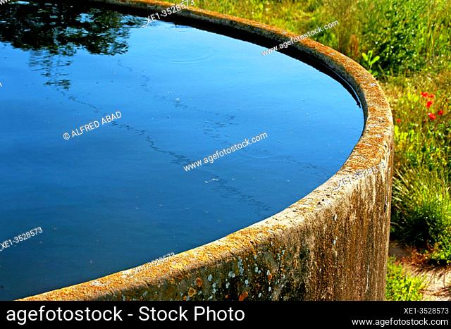 water pond for agricultural use, Bages, Catalonia, Spain
