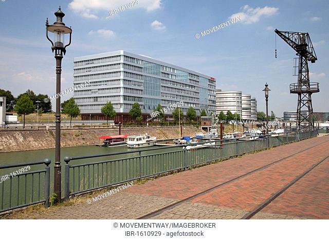Hitachi Power Office, office buildings, modern architecture, Innenhafen harbor, Duisburg, Ruhrgebiet region, North Rhine-Westphalia, Germany, Europe