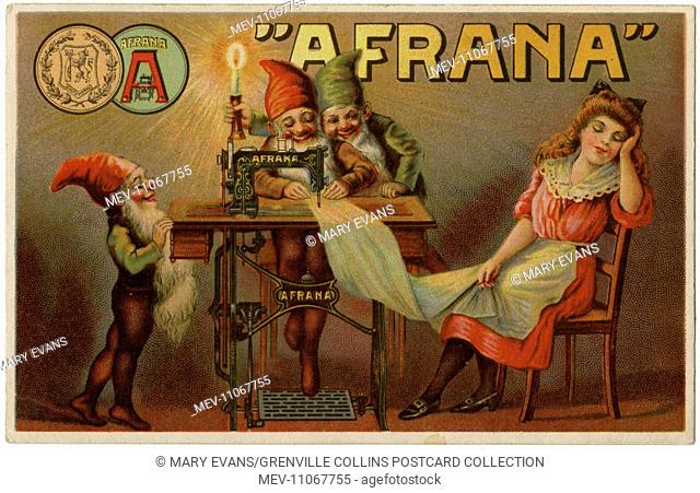 Advertising Postcard for Afrana Sewing Machines produced by Biesolt & Locke of at the Meissen Sewing Machine Works, Meissen, Saxony, Germany