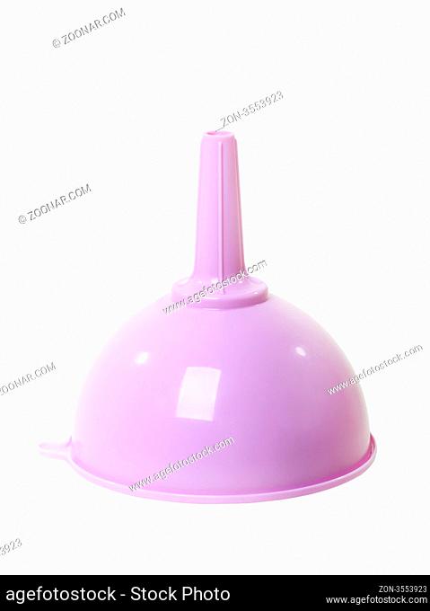 Plastic funnel isolated on white background