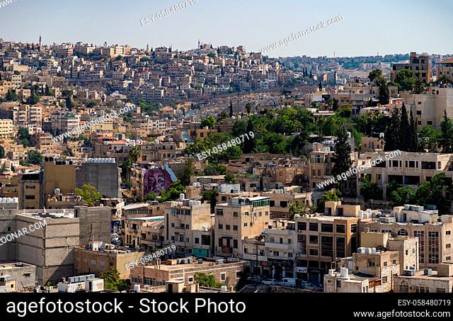 A picture of Amman, showing the west area of the city as seen from the Citadel