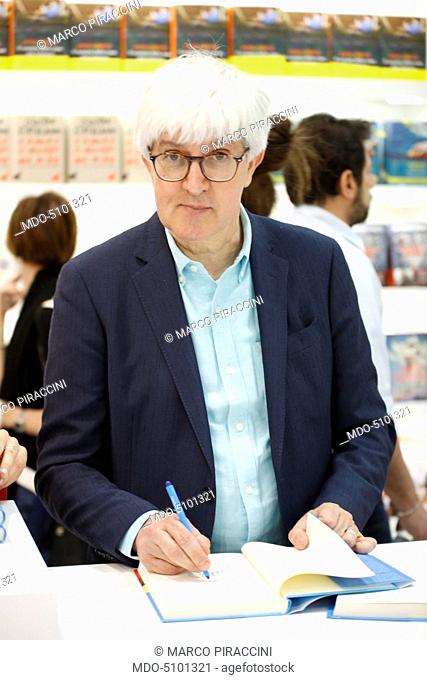 The italian journalist, essayist and columnist Beppe Severgnini during his speech at the XXIX International Book Fair in Turin