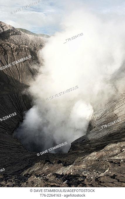 The smoking crater of Mount Bromo, East Java, Indonesia