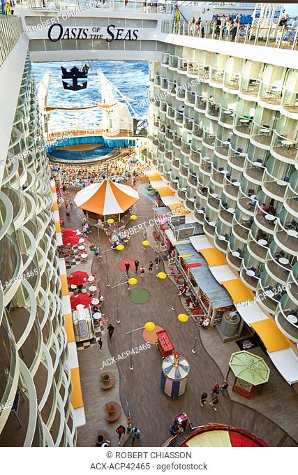One of seven 'neighbourhoods' on Royal Caribbean's Oasis of the Seas cruise ship, the Boardwalk