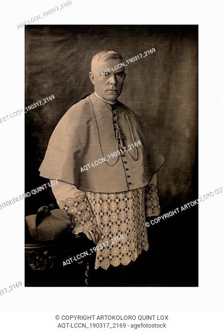Monseigneur F.X. Brunet, Eveque de Mont Laurier. Three-quarter length standing studio portrait, 1919