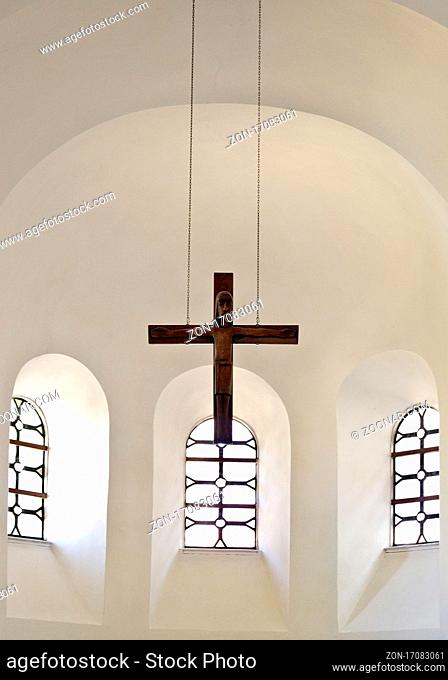 Bartholomaeuskapelle, aelteste Hallenkirche noerdlich der Alpen, Paderborn, Ostwestfalen-Lippe, Nordrhein-Westfalen, Deutschland, Europa