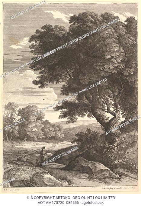 Le Cavalier, Etching, image: 15 11/16 x 11 3/8 in. (39.8 x 28.9 cm), Prints, Jean Morin (French, Paris ca. 1605â€“1650 Paris), After Jacques Fouquieres (Flemish