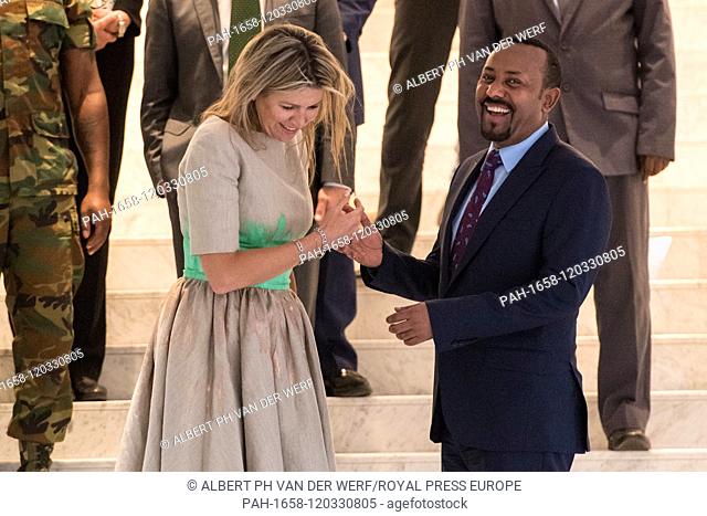 Queen Maxima of The Netherlands in Addis Abeba, on May 15, 2019, meeting with Prime Minister Dr Abiy Ahmed, in her role as Special Advocate of the UN Secretary...