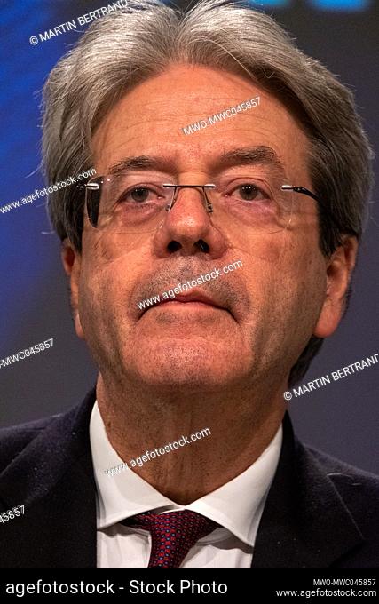 Portrait of European Commissioner for economy and former Prime Minister of Italy, Paolo Gentiloni. Brussels. Belgium