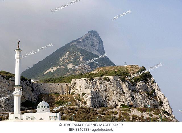 The Ibrahim al Ibrahim Mosque, the King Fahd bin Abdulaziz al Saud Mosque, the Mosque of the Custodian of the Two Holy Mosques against Rock of Gibraltar