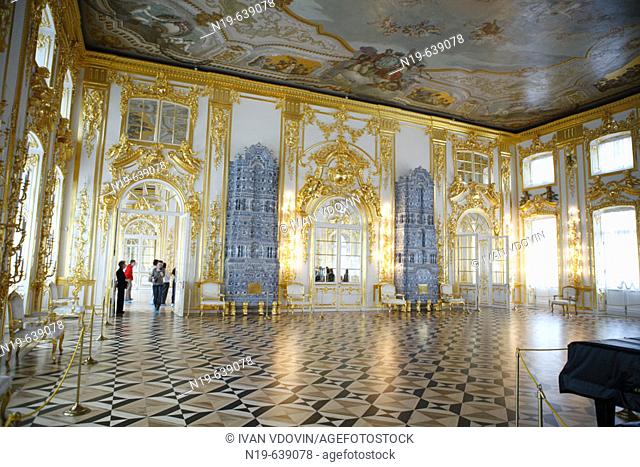 Great palace interiors (1743-1756), Architects Savva Chevakinsky, Francesco Bartolomeo Rastrelli, Pushkin, near St.Petersburg, Russia