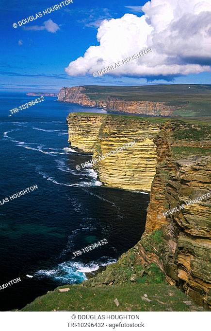 Orkney Scotland Cliffs And Pentland Firth Hoy Coastline