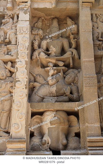 Kailasanatha temple , Dravidian temple architecture , Pallava period 7th - 9th century , district Kanchipuram , state Tamil Nadu , India