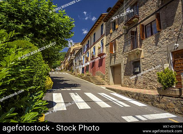 Houses of the main town of Ogassa (Ripollès, Girona, Catalonia, Spain, Pyrenees)
