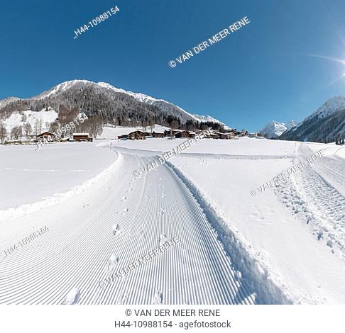 Klosters in winter in Grisons, Switzerland