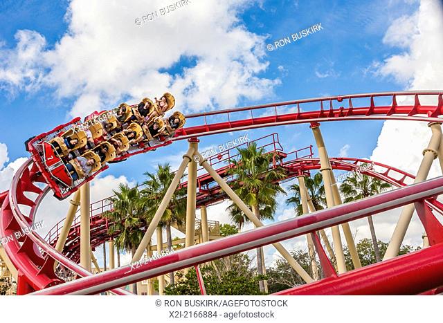 Rip Ride Rockit roller coaster at Universal Studios theme park in Orlando, Florida
