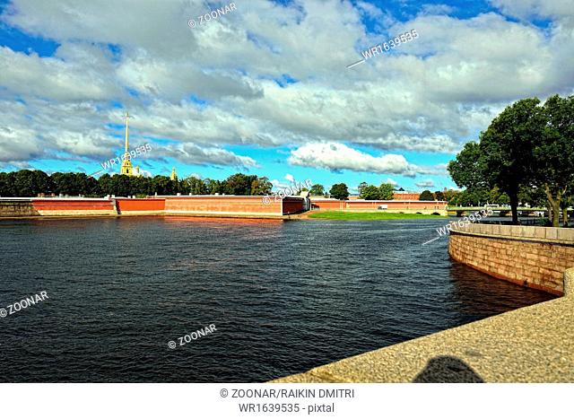 Fortness of St. Peter and Pavel and river Neva in St-Petersburg, Russia