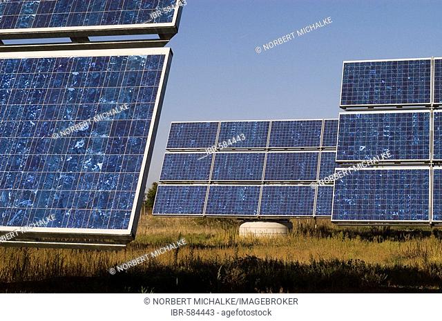 Solar modules on a testfield in Berlin, Germany
