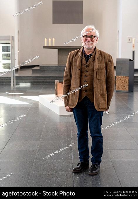 08 April 2021, Berlin: Eugen Blume, German curator and art historian, stands in the exhibition Joseph Beuys ""The Inventor of Electricity"" in St