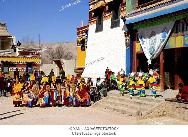 every year traditional Tibetan Buddhas Thangka festival in Gansu Labulengsi celebrate.this is tibetan very holy and most important festival