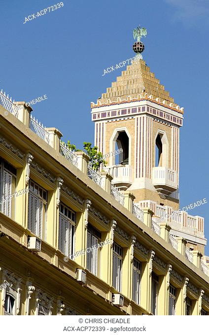 Art Deco tower of the Bacardi Building, Havana, Cuba