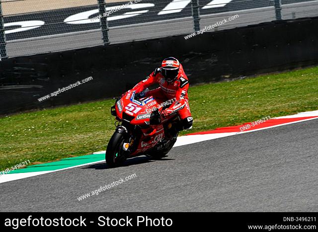 Mugello - Italy, 1 June: italian Ducati Team rider Michele Pirro in action at 2019 GP of Italy of MotoGP on June 2019 in Italy