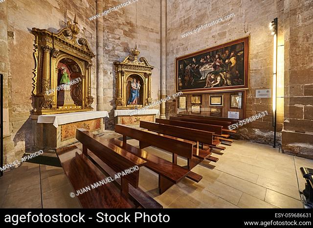 Indoor view of the Cathedral of El Salvador in the way of St James, Santo Domingo de la Calzada, La Rioja, Spain, Europe