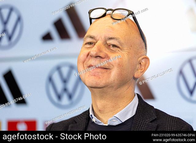 20 October 2023, Hesse, Frankfurt/Main: Soccer: National team, women, press conference with the new interim national coach