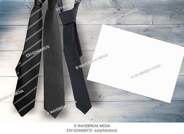 Composite image of blue tie with diagonal line
