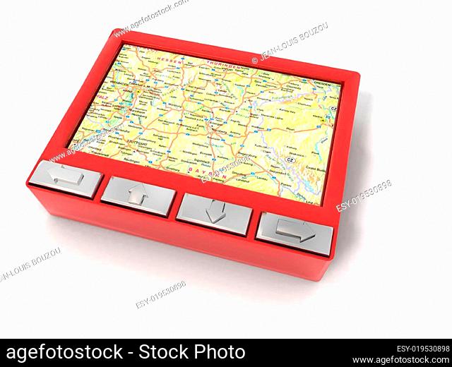 red gps device
