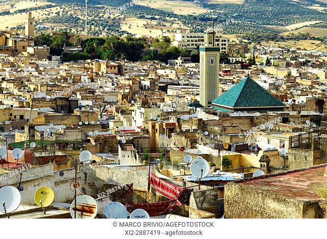 Elevated view of Fez, old city, Morocco