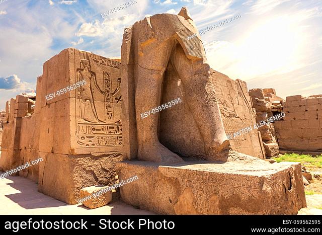 Ancient statue remnants, Karnak Temple of Luxor, Egypt