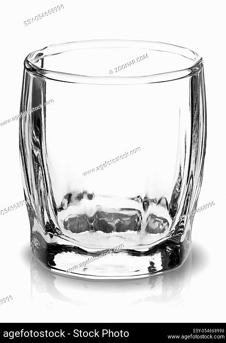 Glass for strong drink top view isolated on white background