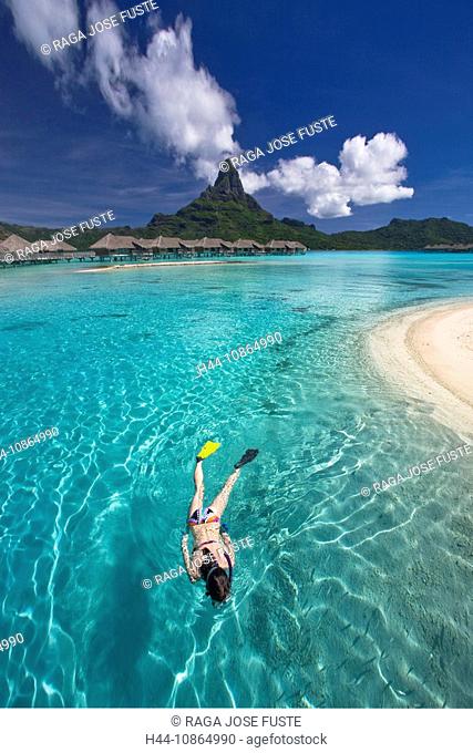Tahiti, Society Islands, Bora Bora Island, Beach, Intercontinental Resort