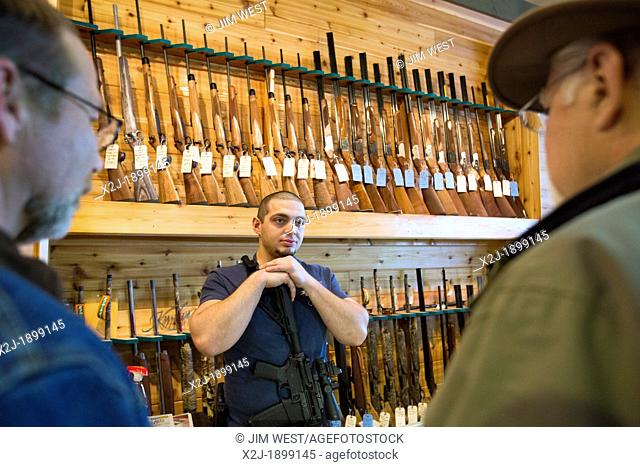 Milford, Michigan - Customers crowded the Huron Valley Guns store on Gun Appreciation Day  Pro-gun groups gathered at gun stores across the nation to buy...